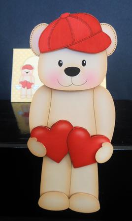 3D on the Shelf Card Kit - Hearts Love & Romance Teddy Bear by S.Elisabet Osborn Wright