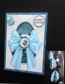 Peek a Boo Card with Egghanger Blue Flower 227 by S.Elisabet Osborn Wright