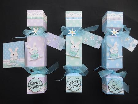 3D Easter Boy Bunny Cracker Gift Favour Boxes by S.Elisabet Osborn Wright
