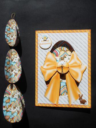 Peek a Boo Card with Egghanger Blue Flower 229 by S.Elisabet Osborn Wright