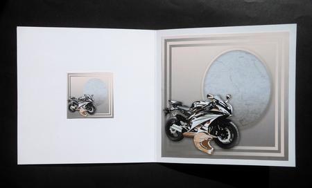 Taupe Motorbike - 8in x 8in Insert Plate by S.Elisabet Osborn Wright
