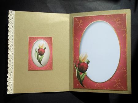 White & Magenta Tulips Insert by S.Elisabet Osborn Wright