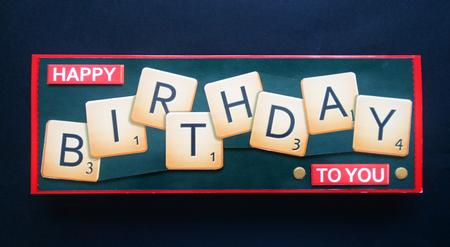 Large Dl Word Game Birthday Quick Card N 3D Decoupage by S.Elisabet Osborn Wright