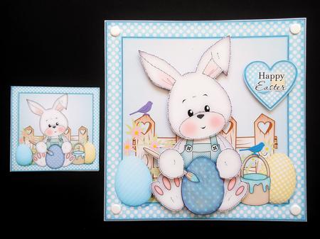 Happy Easter Bunny Blue Mini Kit by S.Elisabet Osborn Wright