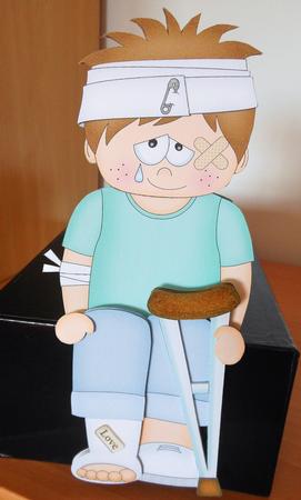 3D on the Shelf Card Kit - Oops Ouch Get Well Boy Christoper by S.Elisabet Osborn Wright