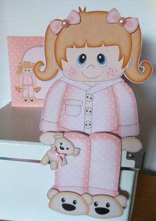 3D on the Shelf Card Kit - Little Girl Pyjama Ann by S.Elisabet Osborn Wright