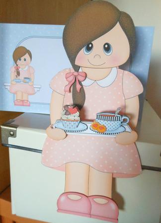 3D on the Shelf Card Kit - Cute Coffee & Cake Teen Sherell by S.Elisabet Osborn Wright