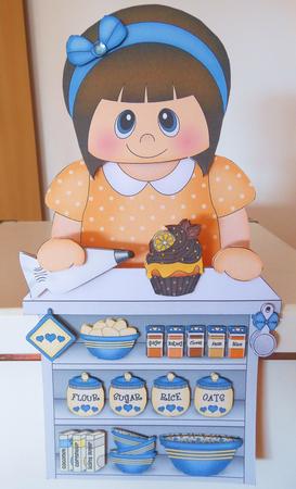 3D on the Shelf Card Kit - Little Cake Decorator Teen Dani by S.Elisabet Osborn Wright