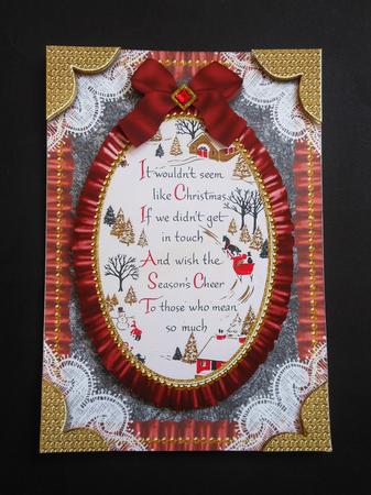 It Wouldn't Seem Like Christmas Lace N Ruffles Card Front by S.Elisabet Osborn Wright