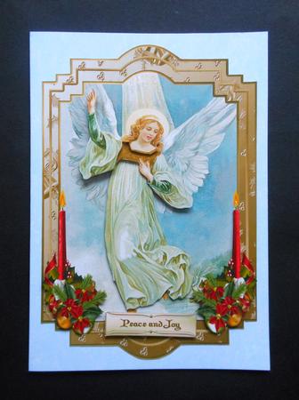 An Angel from Above Decoupage Card Front by S.Elisabet Osborn Wright