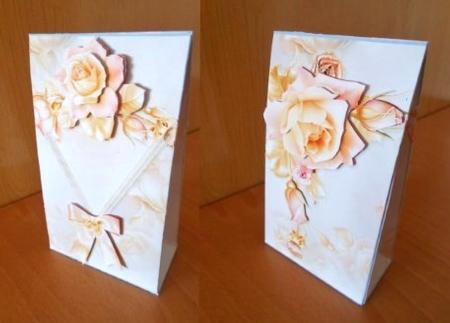 Blush and Gold Roses Pinch Bag by S.Elisabet Osborn Wright