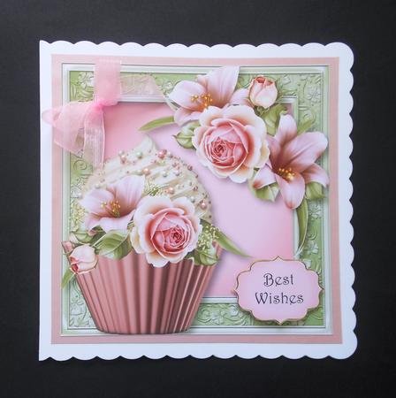 Roses & Lilies Cupcake 8x8 Quick Topper by S.Elisabet Osborn Wright