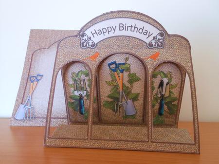 3D Gardening Window Card Kit with Decoupage N Envelope by S.Elisabet Osborn Wright