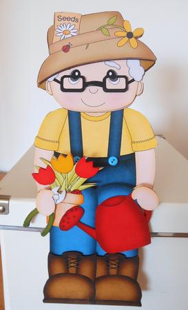 3D on the Shelf Card Kit - Gardening Old Man Clive by S.Elisabet Osborn Wright