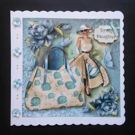 Handbags & Gladrags Race Day Chic - Blue 8x8 by S.Elisabet Osborn Wright