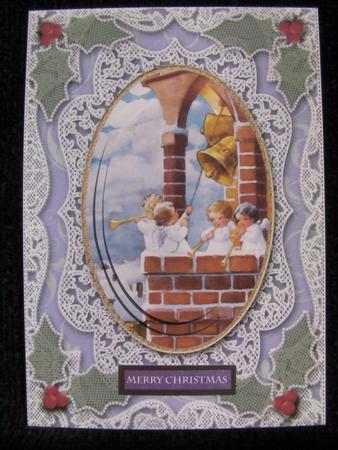 Angel Bells A5 Oval Lace Card Front Step by Step by Shelley Moniz