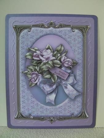 Lilac Roses in a Silver Frame, Toppers & Decoupage Step by Step Sheet by Shelley Moniz