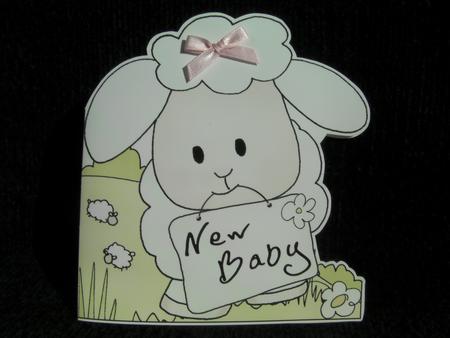 Little Lamb Shaped New Baby Card by Shelley Moniz