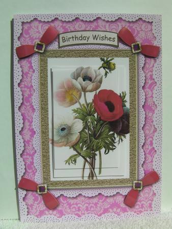 Anemones A5 Lace N Bows Card Front Step by Step by Shelley Moniz