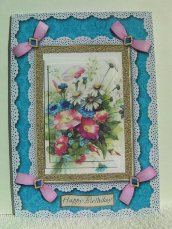 Wildflowers A5 Lace N Bows Card Front Step by Step by Shelley Moniz