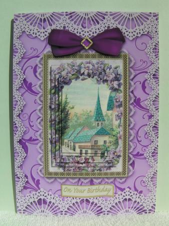 Lavender View A5 Lace Card Front Step by Step by Shelley Moniz