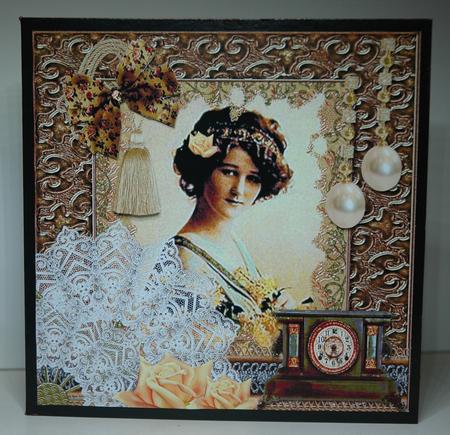 Vintage Lady in Gold Frame by Sherry Day