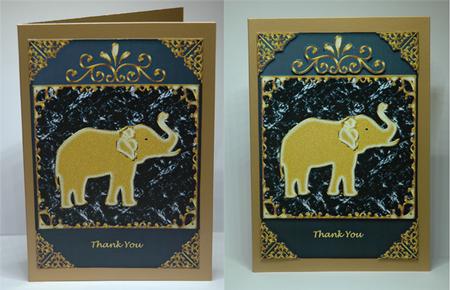 Golden Elephant Thank You Card by Sherry Day