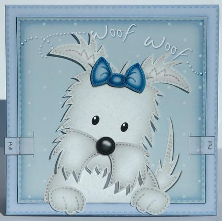 3D Jock Westie Dog Animated Large Wobble Head Card Kit by Sherry Day