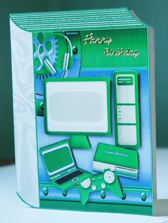 Folded Book of Computer, Laptop and Gadgets in Green by Sherry Day