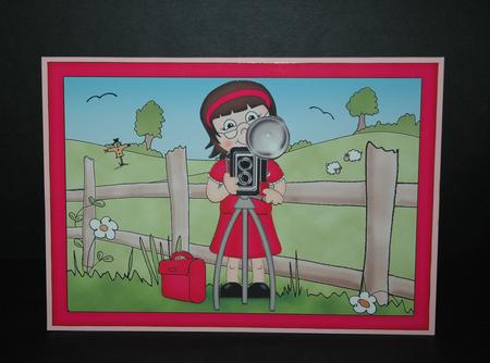 A5 Gert's Camera Quick Card N 3D Decoupage by Sherry Day
