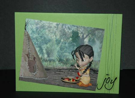 Native American Girl and Teepee Topper Sheet by Sherry Day