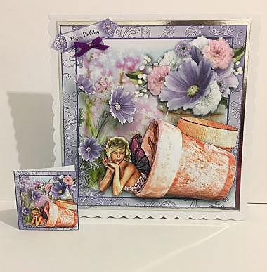 The Flower Pot Fairy Card Front Kit by Sheryl Tully