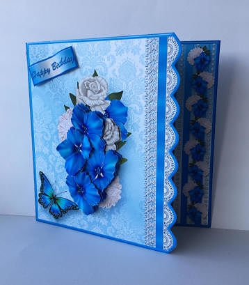 Blue Bouquet - Side Scallop Card Mini Kit by Sheryl Tully