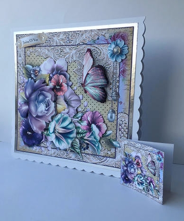 The Shabby Chic Floral Posie Card Front Kit by Sheryl Tully