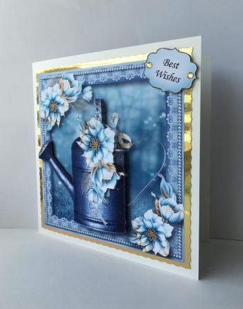 The Pale Blue Flowers Watering Can by Sheryl Tully