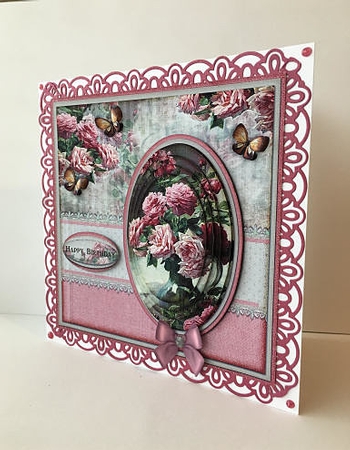Vintage Soft Lace Flowers And Butterflies Blush 1258 by Sheryl Tully