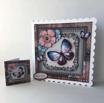 Vintage Wood Butterflies and Flowers 1262 by Sheryl Tully