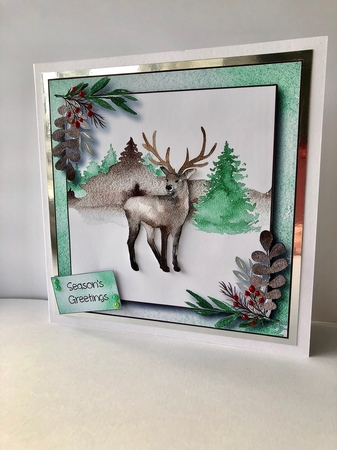 Watercolour Winter Wishes - Stag by Sheryl Tully