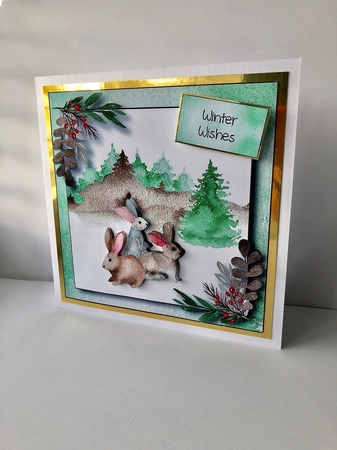 Watercolour Winter Wishes - Rabbits by Sheryl Tully