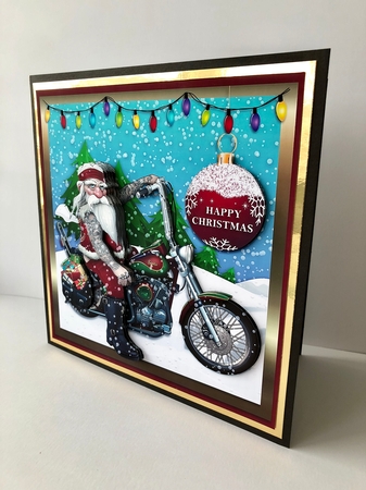 BIKER SANTA 7X7 card by Sheryl Tully