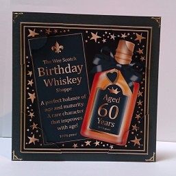 8 x 8 60th Birthday Whisky Scalloped Corner Topper by Sheryl Tully