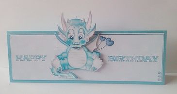 Little Dragon Over the Top Large Card by Sheryl Tully