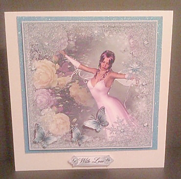 Fairy Wishes in Blue Card Topper by Sheryl Tully
