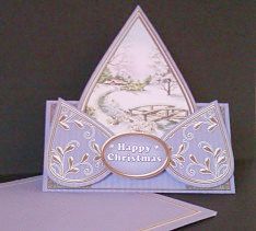 Snowscene Blue Happy Christmas Teardrop Trio Kit by Sheryl Tully