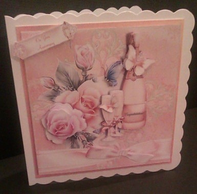 Gorgeous Peach/apricot Wedding Day Card Topper by Sheryl Tully