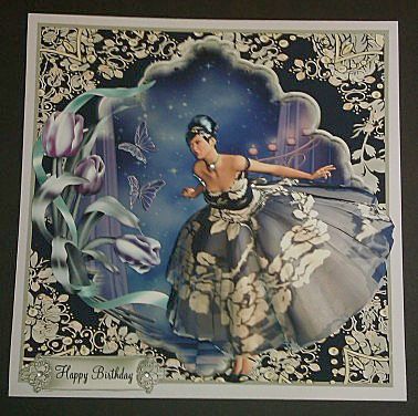 Vintage Tulip Ballet Card Front Mini Kit by Sheryl Tully