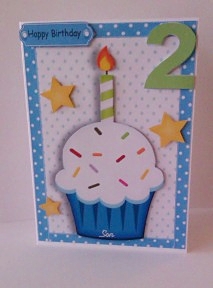 Lovely Blue & White Cupcake 1-4 by Sheryl Tully