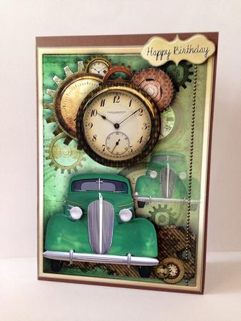Car O'clock No 2 Male Card by Sheryl Tully