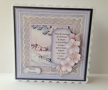 Christmas Floral Tag & Church Card Topper & Decoupage by Sheryl Tully