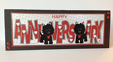 Jazz Dogs Anniversary in Red Large Dl 2 by Sheryl Tully